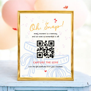 Poster Capturez le Wedding shower de code QR Coquette Lov