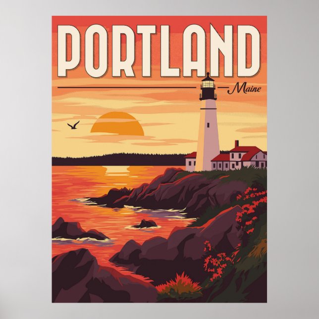 Poster Capturez l'essence de Portland, phare du Maine (Devant)