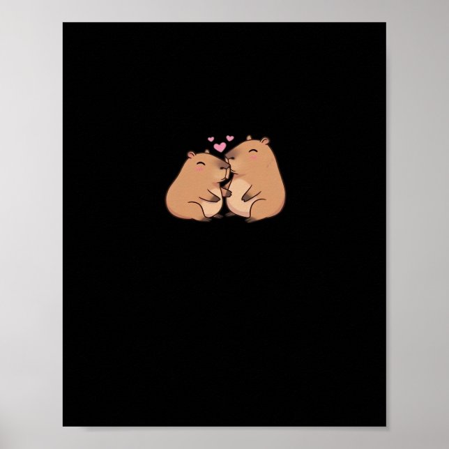 Poster Capy Better Together Cute Animal Design  (Devant)