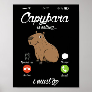Poster Capybara Appelle Capibara Rodent Amoureux des anim