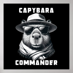 Poster Capybara Avec Lunettes De Soleil Capy Commander