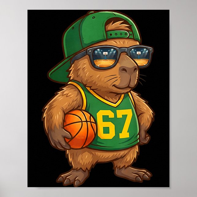 Poster Capybara Basketball 67 Gen Alpha Slang Srts Men Bo (Devant)