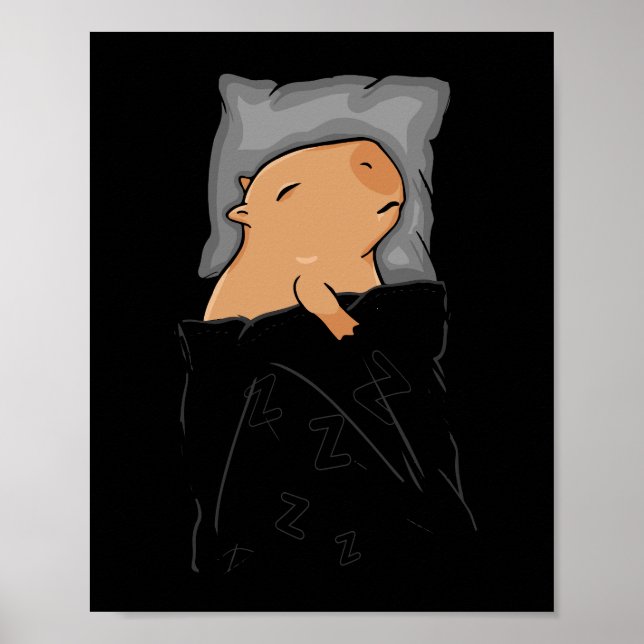 Poster Capybara Cadeau Femme Enfants Capybara Dormir Capy (Devant)