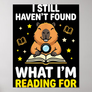 Poster Capybara livres hommes femmes enfants lisant