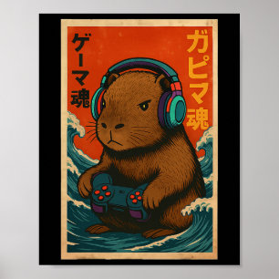 Poster Capyra Drôles de jeux vidéo Capyra Gamers Enfants 
