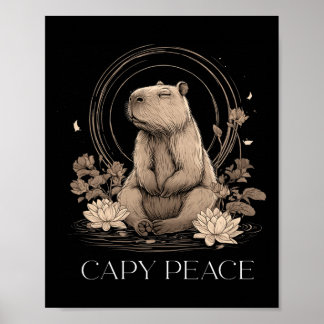 Poster Capyra Peace Cute Yoga