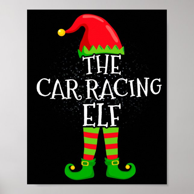 Poster Car Racing Elf Family Matching Christmas Group  (Devant)
