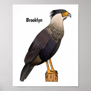 Poster Caracara en berceau dessin animé