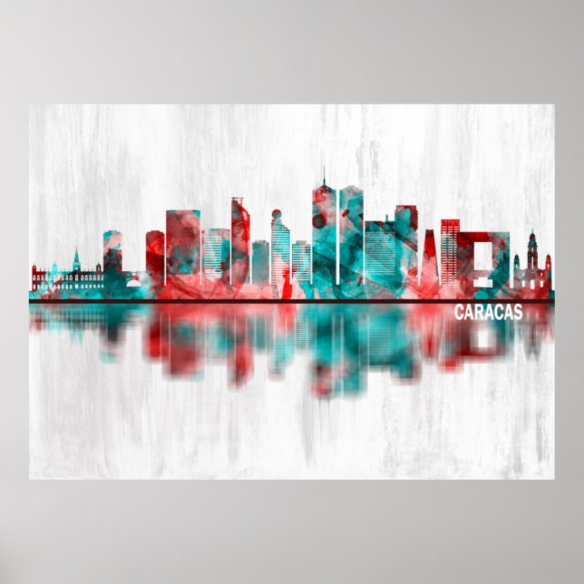 Poster Caracas Venezuela Skyline (Devant)