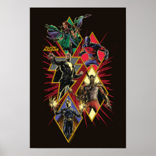 Poster Caractère Adam noir Diamètre Burst Graphic