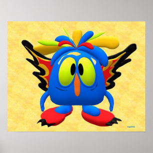 Poster Caractère Animé du Monstre de la Chouette des oise