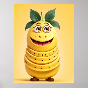Poster Caractère de banane drôle
