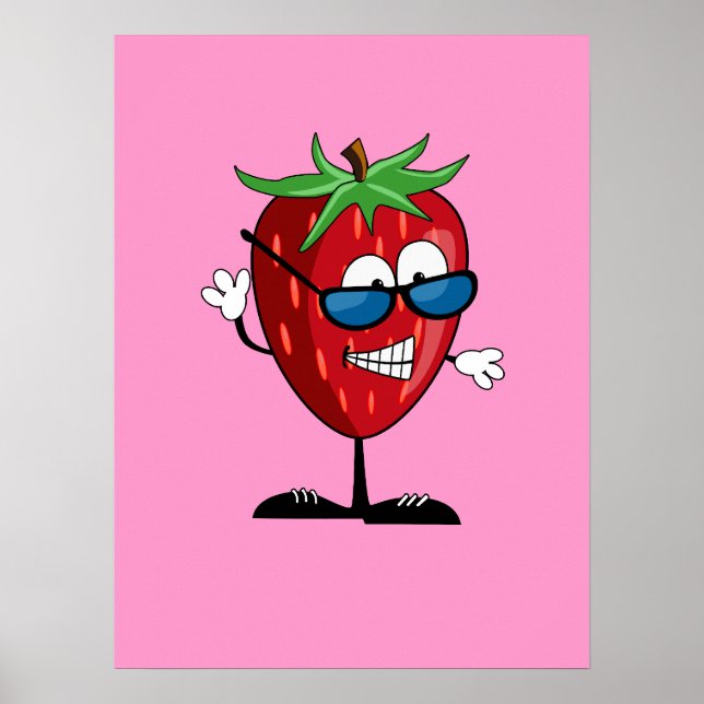 Poster Caractère fraise cool (Devant)