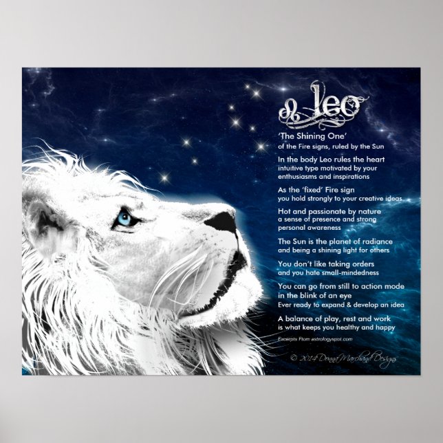 Poster Caractéristiques de Leo (Devant)