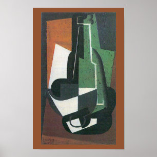 Poster Carafe à vin bouteille par Juan Gris, Cubisme Vint