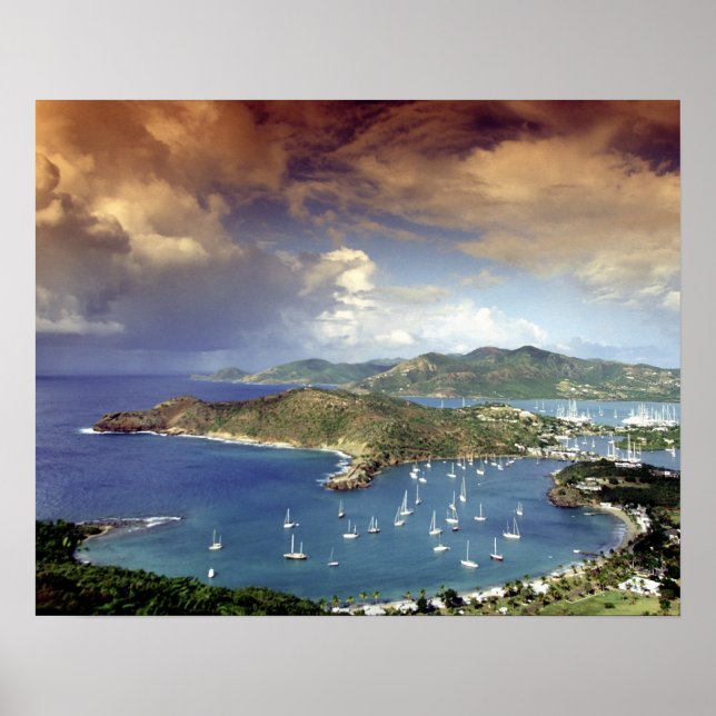 Poster Caraïbes, Antigua. (Devant)
