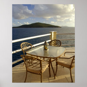 Poster Caraïbes, Îles Vierges américaines, St. Thomas. Vu