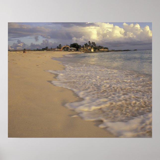 Poster Caraïbes, Saint-Martin (Saint-Martin). Baie Maho (Devant)