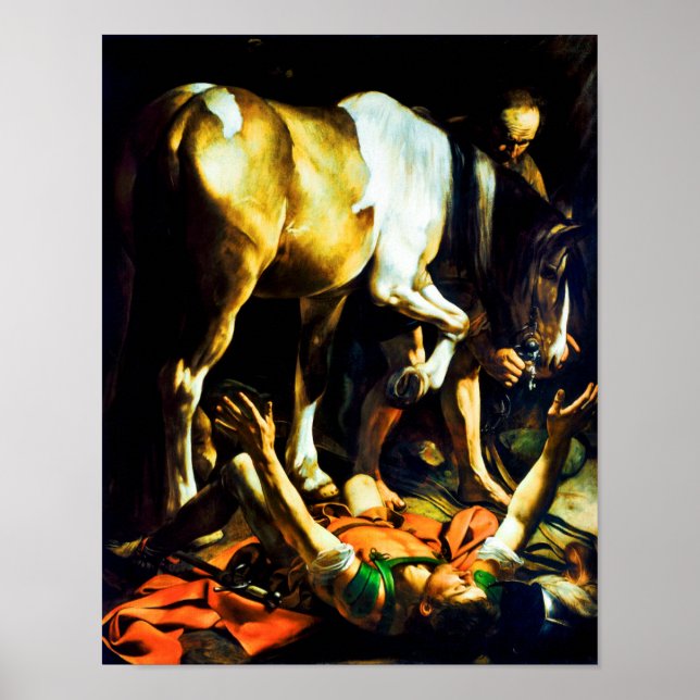 Poster Caravaggio : Conversion sur le chemin de Damas (Devant)