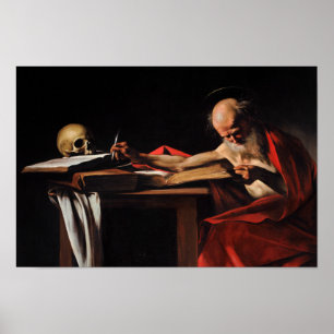 Poster Caravaggio - écriture de Jerome de saint