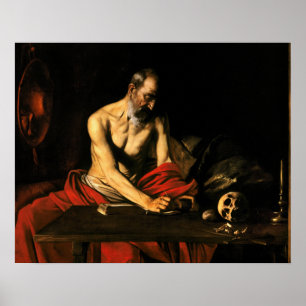 Poster Caravaggio - Écriture Saint Jérôme