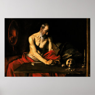 Poster Caravaggio - Écriture Saint Jérôme