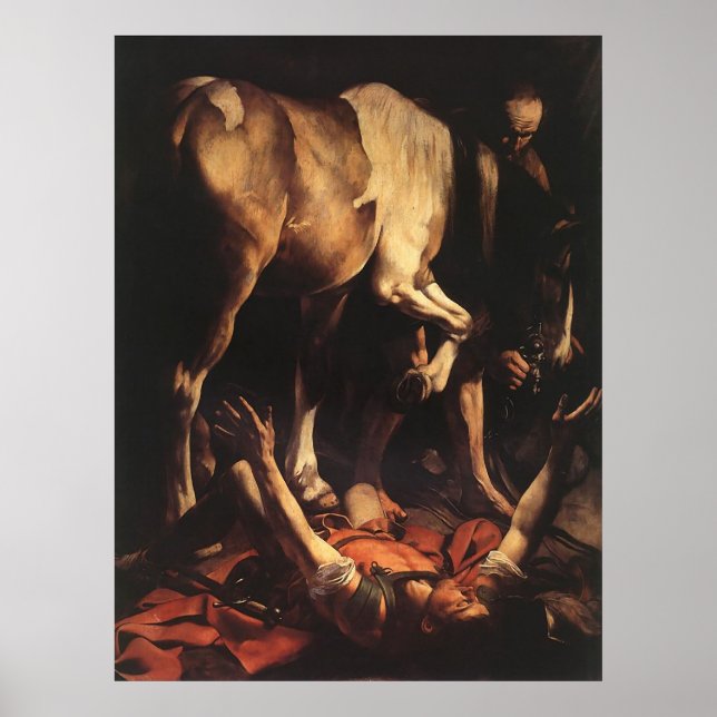 Poster Caravaggio La Conversion À Damas (Devant)