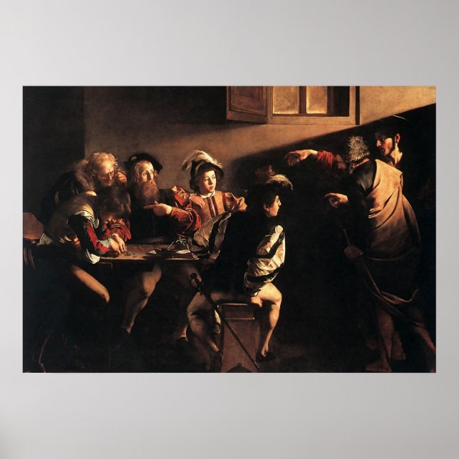 Poster Caravaggio L'Appel De Saint Matthieu (Devant)