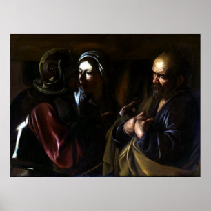 Poster Caravaggio Le déni de Saint Pierre