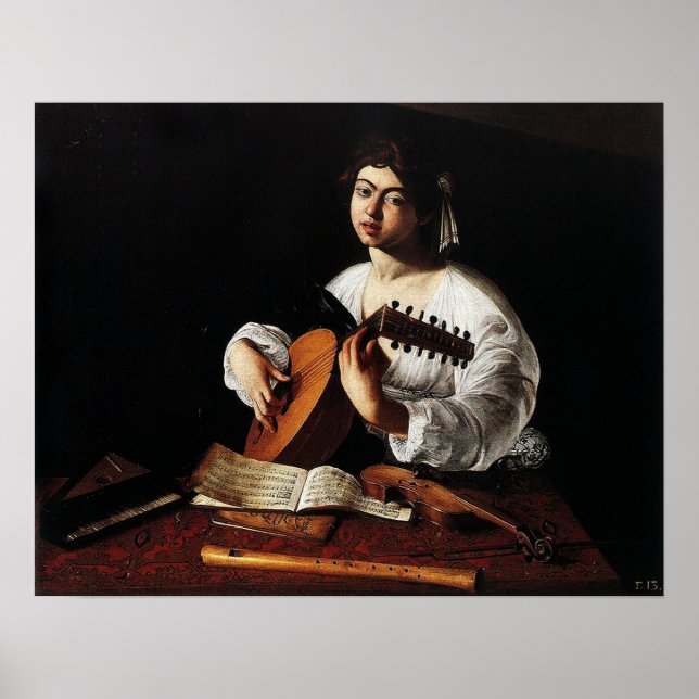 Poster Caravaggio - Le Lute Player (Devant)