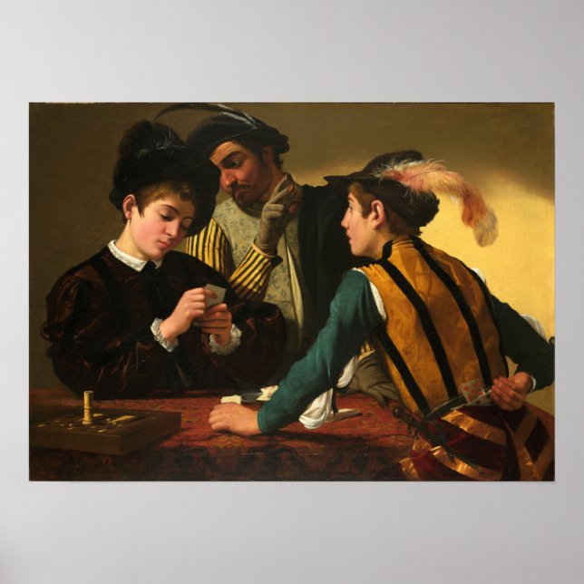 Poster Caravaggio - Les Cardsharps (Devant)