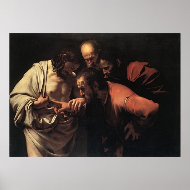 Poster Caravaggio L'Incrédulité De Saint Thomas (Devant)