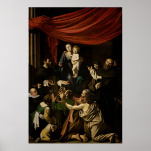 Poster Caravaggio - Madonna Du Rosaire