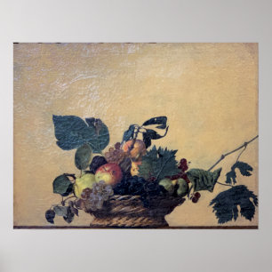 Poster Caravaggio - Panier de fruits - Huile sur toile