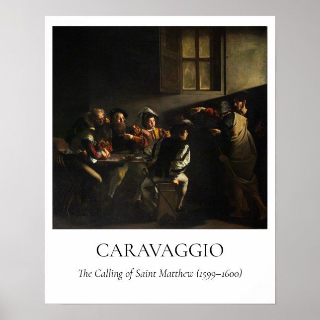 Poster Caravaggio — The Calling of St. Matthew (Devant)