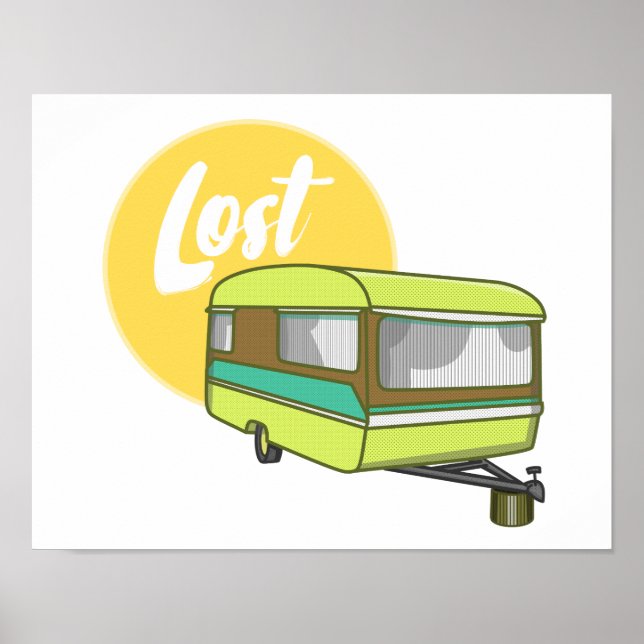 Poster Caravane Lost Rerto 60 Style (Devant)