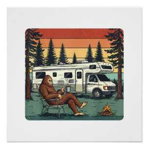 Poster Caravane Motorhome Vintage RV Aventure Bigfoot