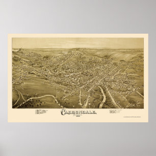 Poster Carbondale, PA Carte panoramique - 1890