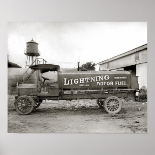Poster Carburant de foudre Truck, 1920. Photo vintage