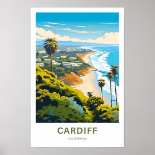 Poster Cardiff California Travel Print