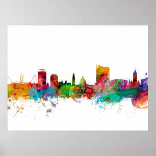 Poster Cardiff Wales Skyline