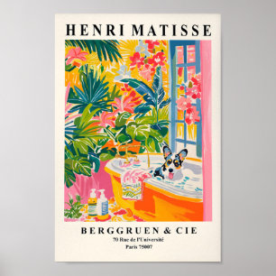 Poster Cardigan Corgi Dans La Baignoire, Cadeau Pour Amou