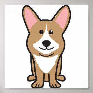 Poster Cardigan Welsh Corgi Chien Dessin