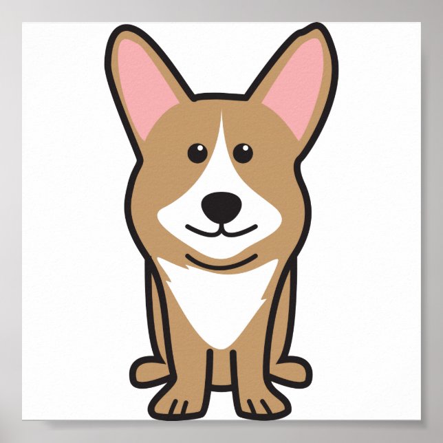 Poster Cardigan Welsh Corgi Chien Dessin (Devant)