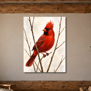Poster Cardinal du Nord mâle