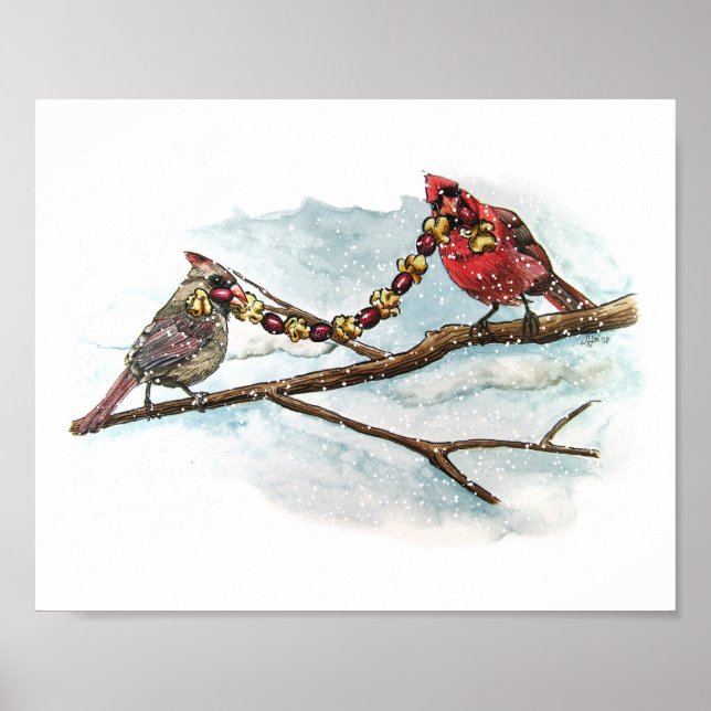 Poster Cardinaux de Noël Imprimer (Devant)
