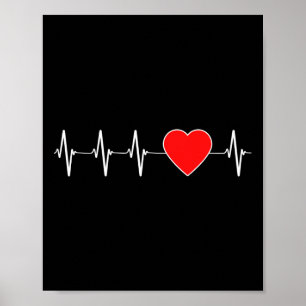 Poster Cardiologie Cardiaque Ekg Cardiopathie rouge Conna