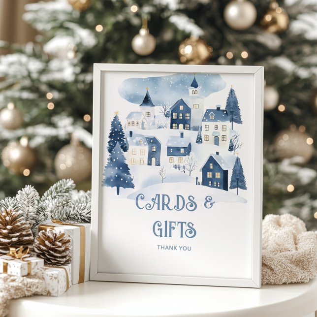 Poster Cards and gifts Christmas village Baby Shower (Créateur téléchargé)