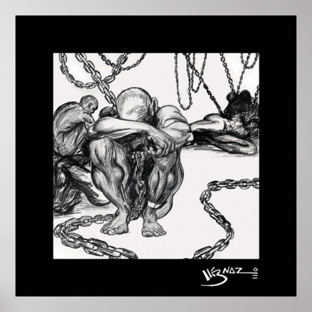 Poster Cargaison - toile d'art noir (Devant)