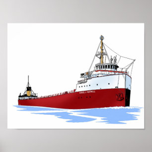 Poster cargo des Grands Lacs Daniel J. Morrell